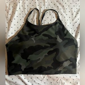 Army print swimwear top